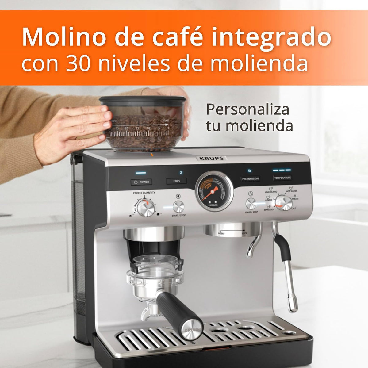 KRUPS XP801TU0 espresso machine - view 3