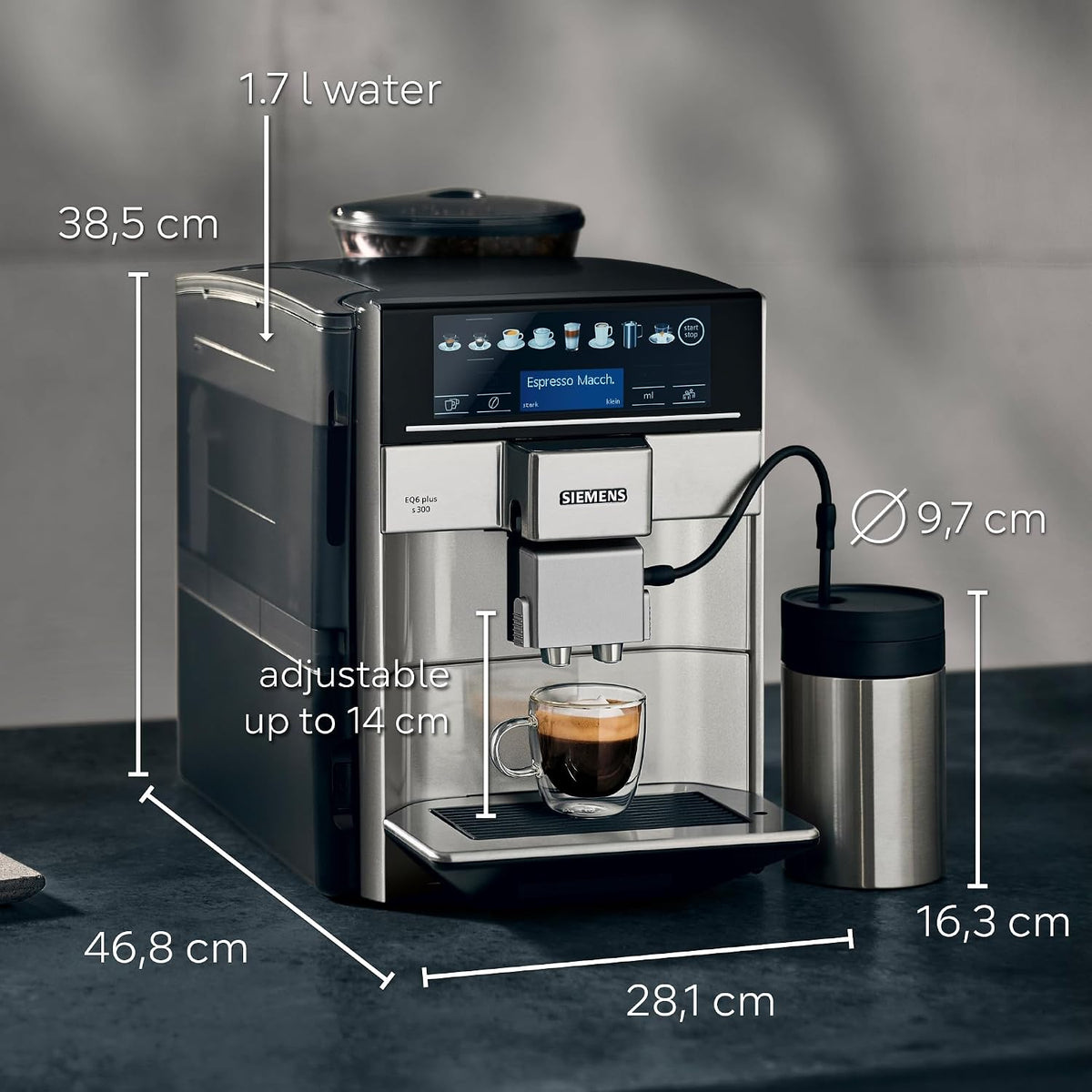 Siemens TE653M11GB espresso machine - view 2